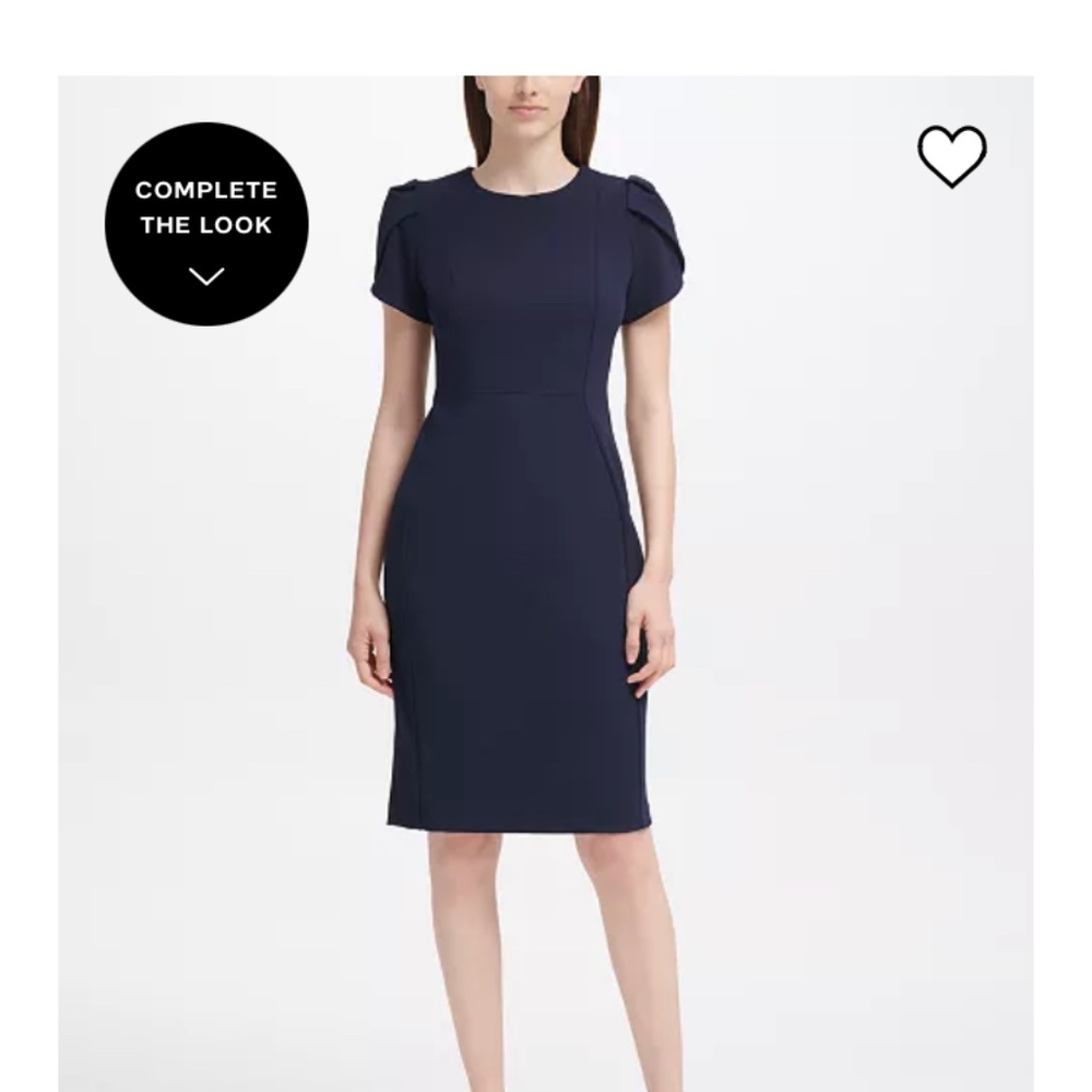 Calvin Klein Tulip-Sleeve Sheath Dress Indigo